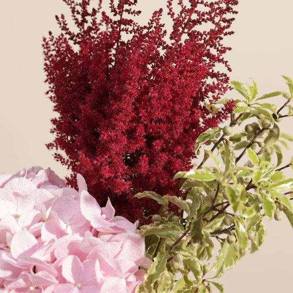 Hydrangea & Astilbe | Glass Vase - Image 2