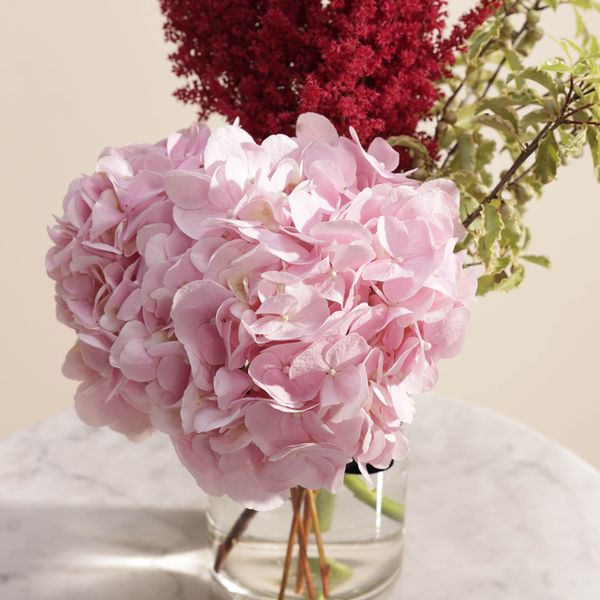 Hydrangea & Astilbe | Glass Vase - Image 3