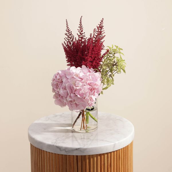 Hydrangea & Astilbe | Glass Vase - Image 4