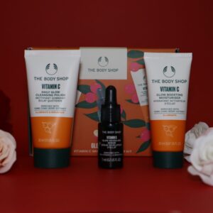 Vitamin C skincare, "Glow Revealing Skincare Kit"  by: THE BODY SHOP